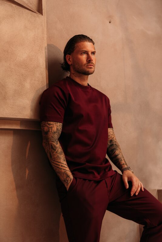 Double Mercerized Glans T-shirt - Burgundy
