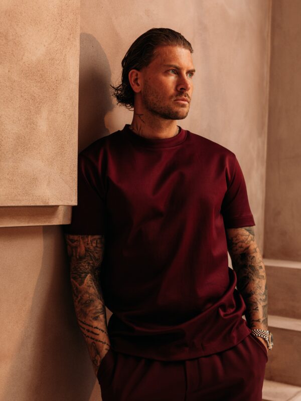 Double Mercerized Glans T-shirt - Burgundy
