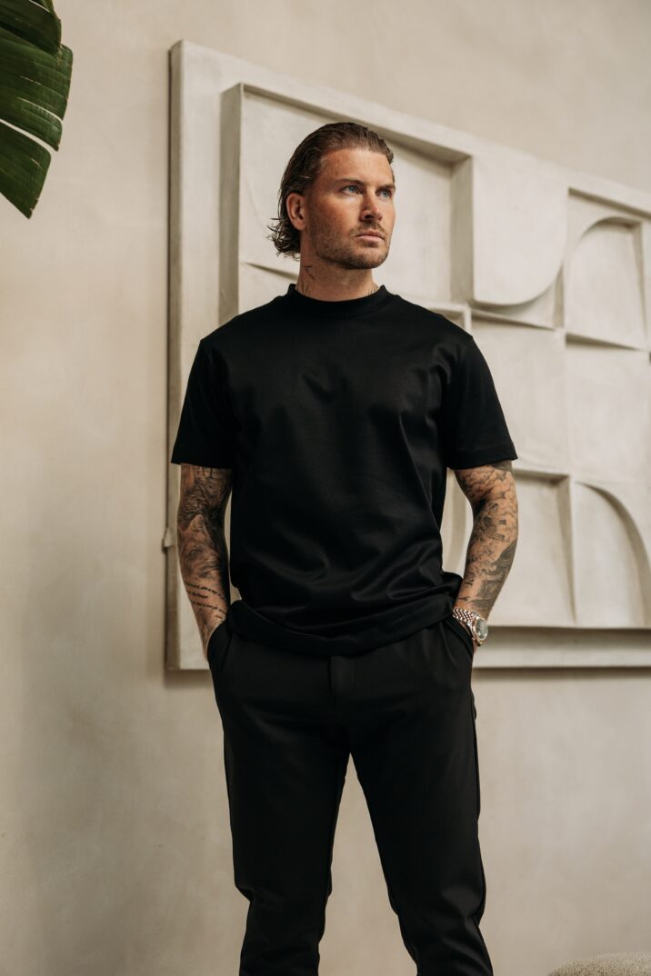 Double Mercerized Glans T-shirt - Black