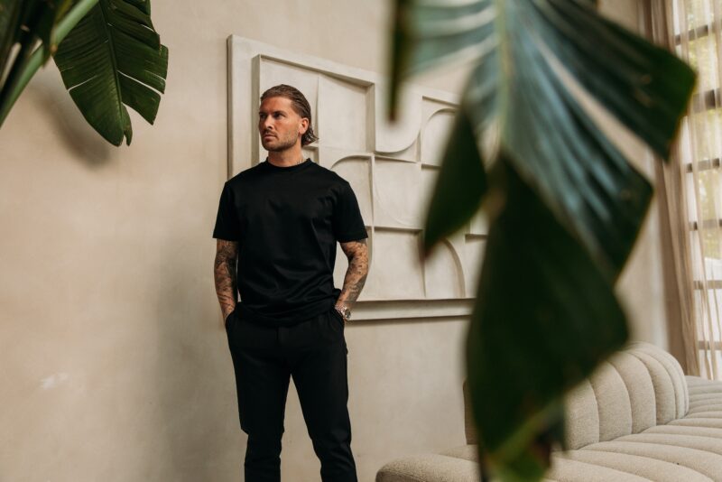 Double Mercerized Glans T-shirt - Black