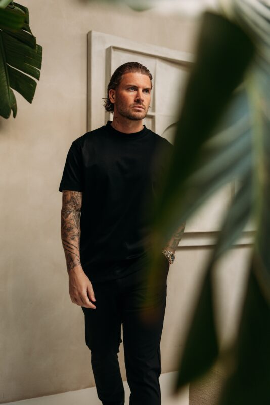Double Mercerized Glans T-shirt - Black