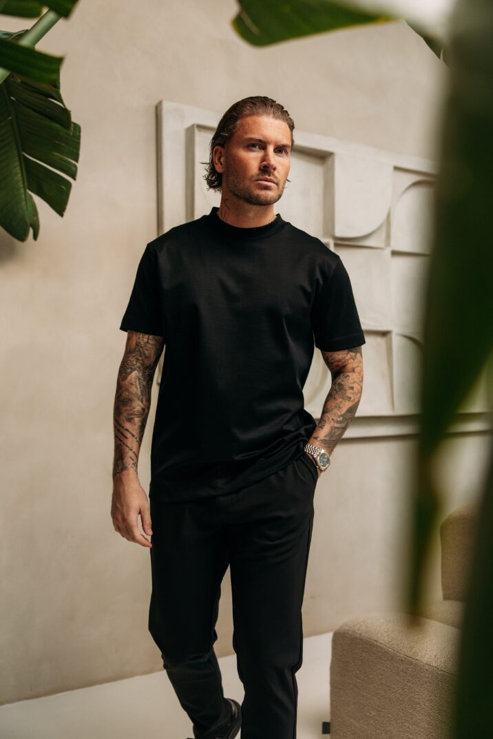 Double Mercerized Glans T-shirt - Black