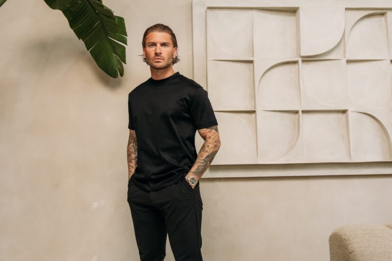 Double Mercerized Glans T-shirt - Black