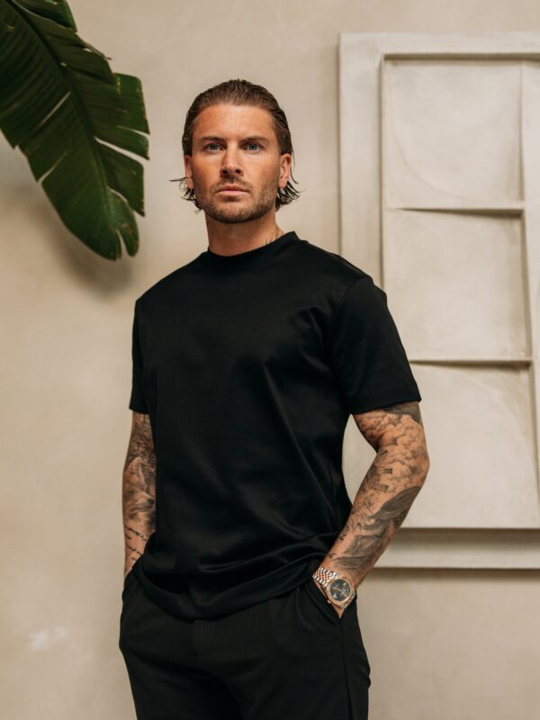 Double Mercerized Glans T-shirt - Black