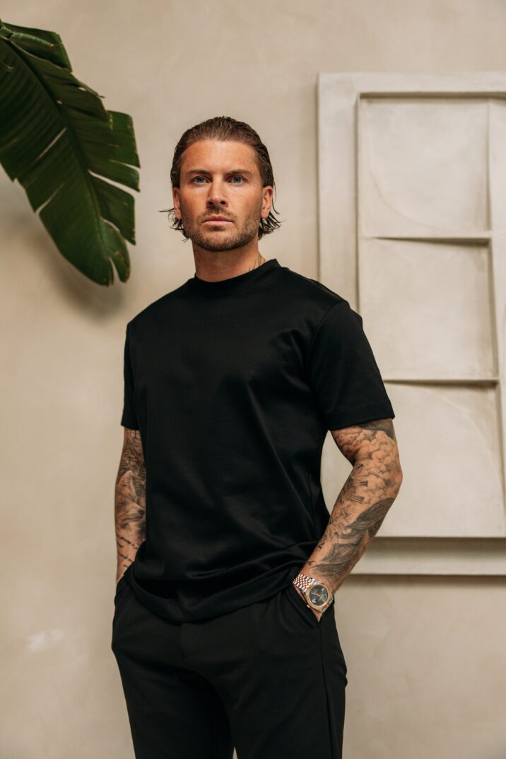 Double Mercerized Glans T-shirt - Black