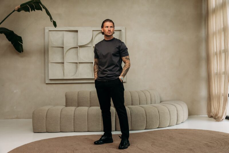 Double Mercerized Glans T-shirt - Stone