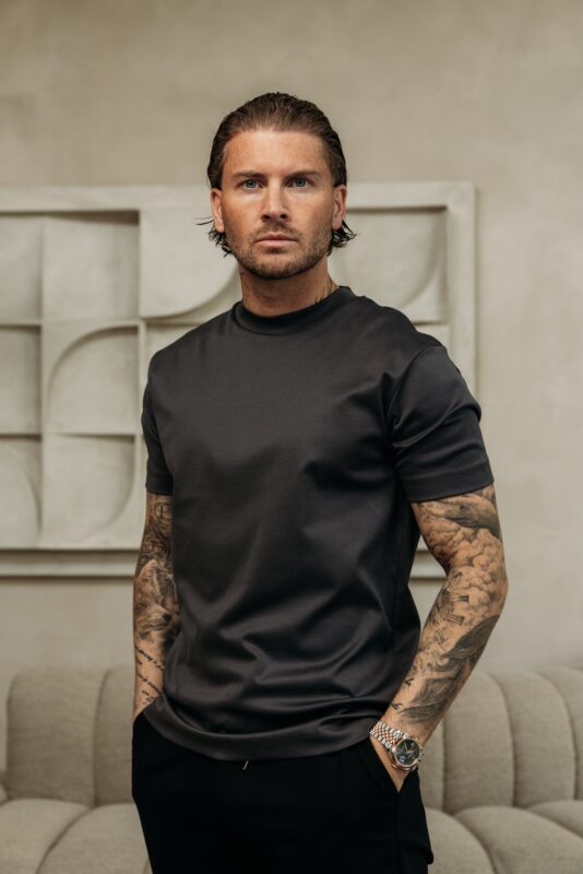 Double Mercerized Glans T-shirt - Stone