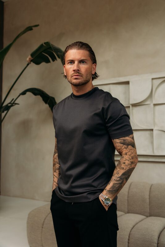 Double Mercerized Glans T-shirt - Stone