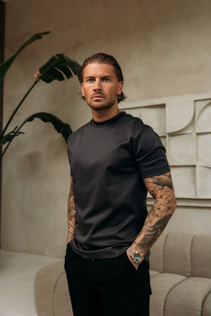 Double Mercerized Glans T-shirt - Stone