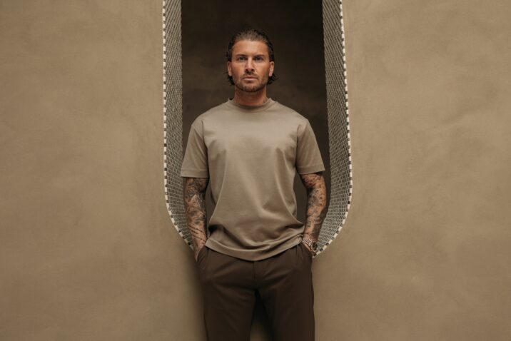 Double Mercerized Glans T-shirt - Taupe