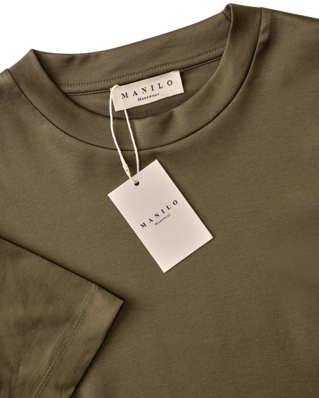 Double Mercerized Glans T-shirt - Khaki