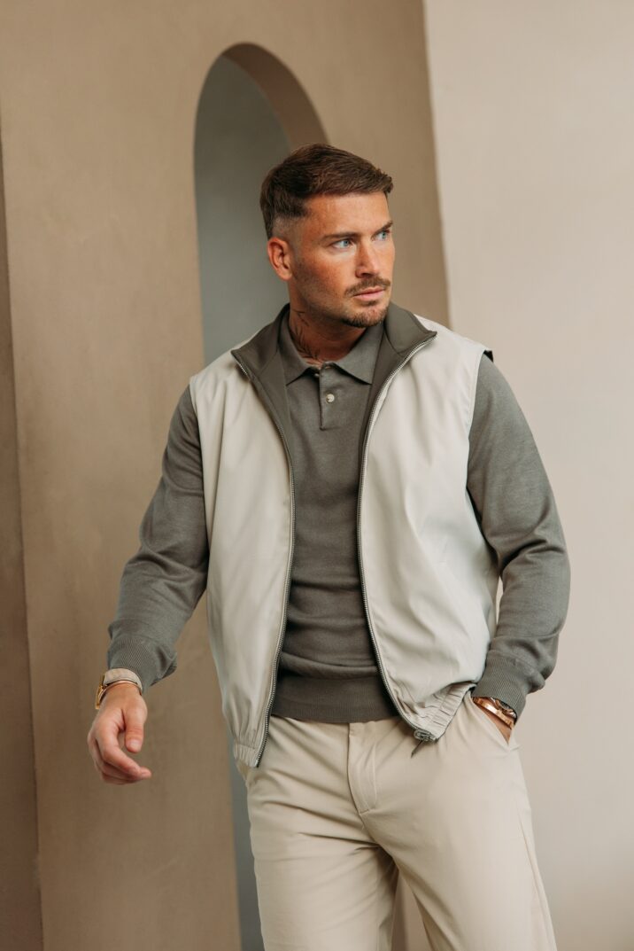 The New Reversible Bodywarmer - Beige/Green