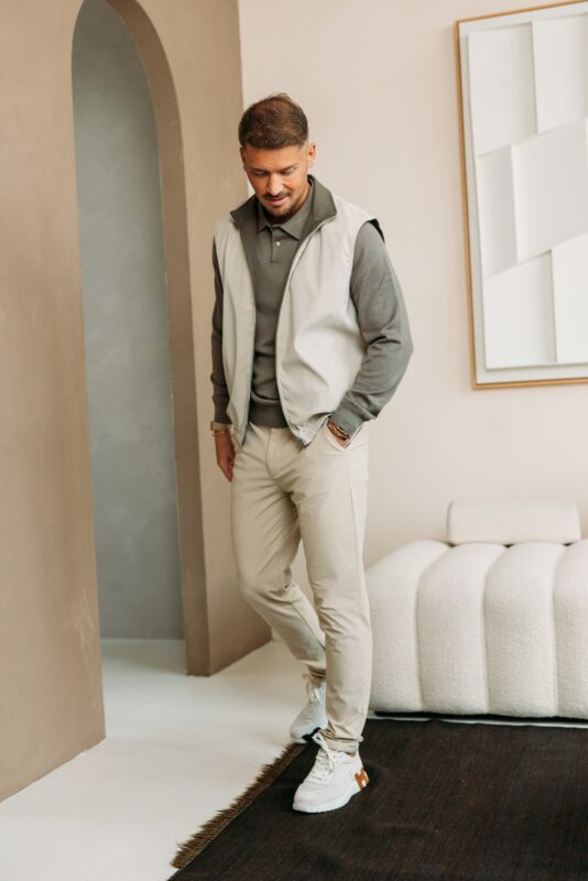 The New Reversible Bodywarmer - Beige/Green