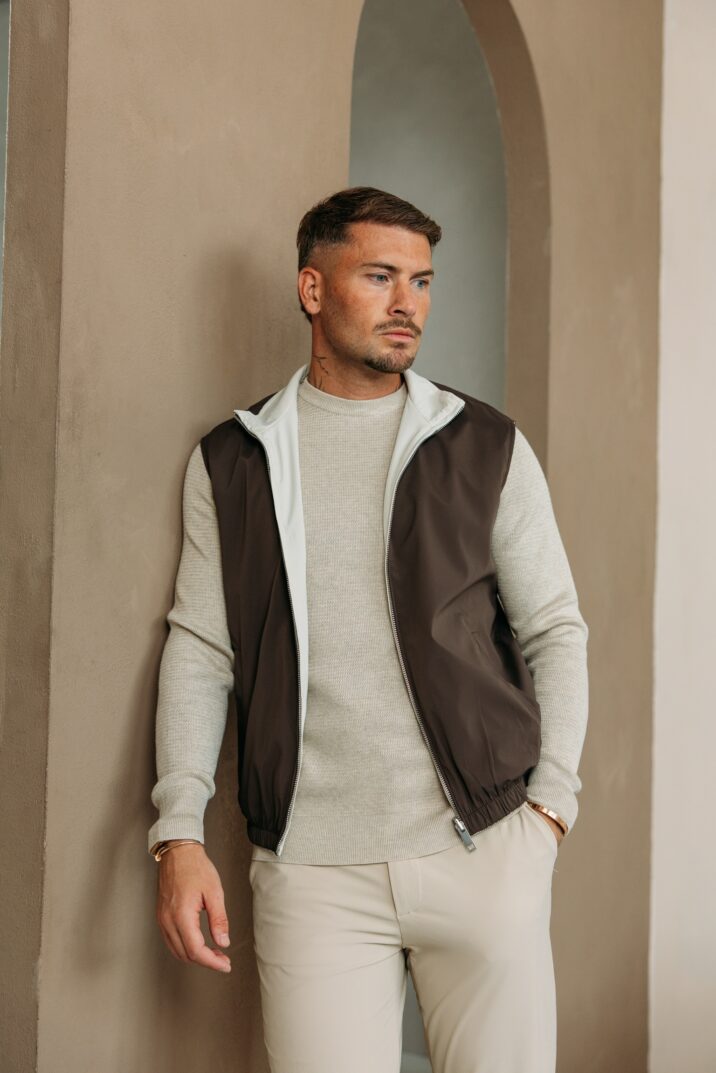 The New Reversible Bodywarmer - Choco/Beige