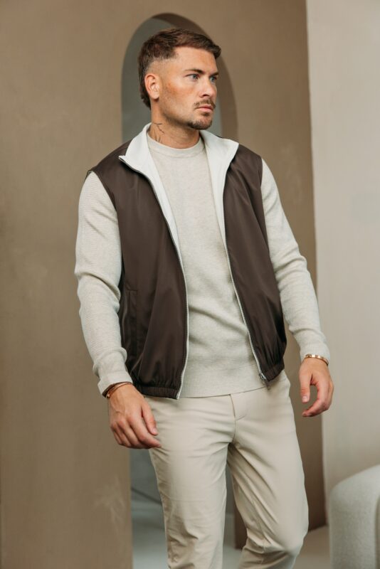 The New Reversible Bodywarmer - Choco/Beige