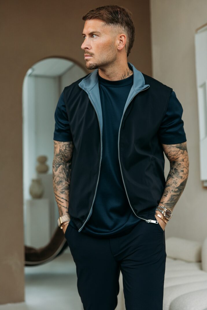 The New Reversible Bodywarmer - Navy/Denim Blue