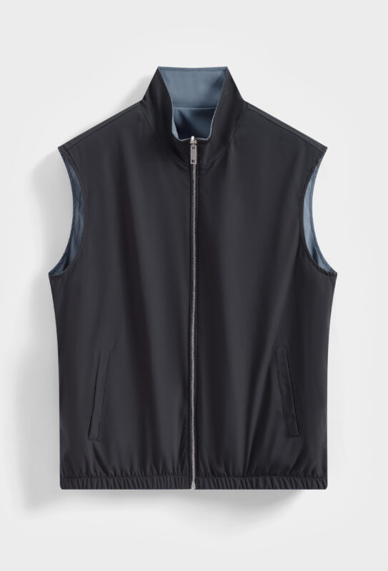The New Reversible Bodywarmer - Navy/Denim Blue