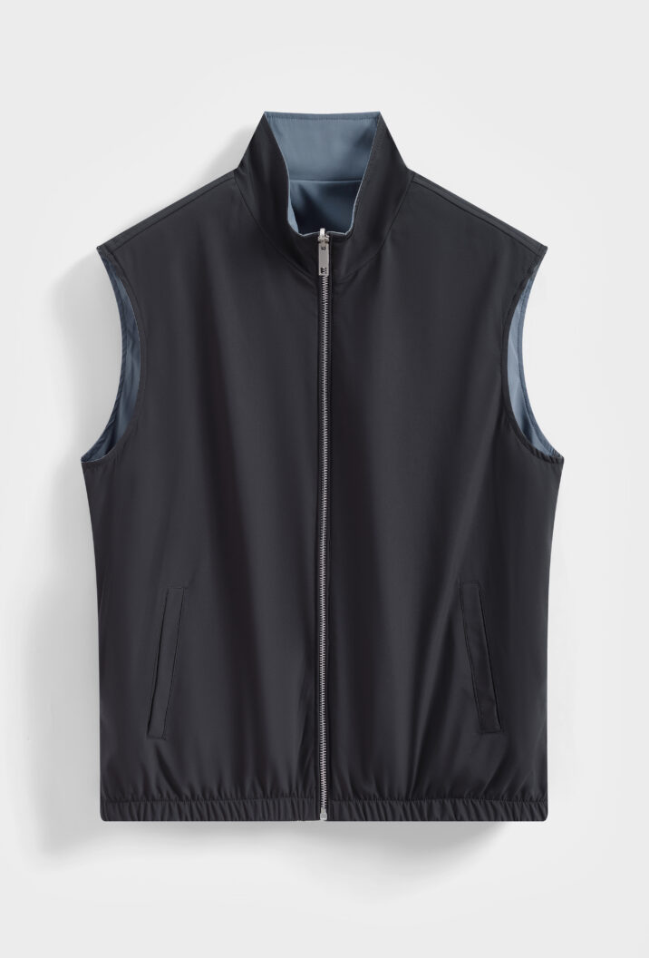 The New Reversible Bodywarmer - Navy/Denim Blue