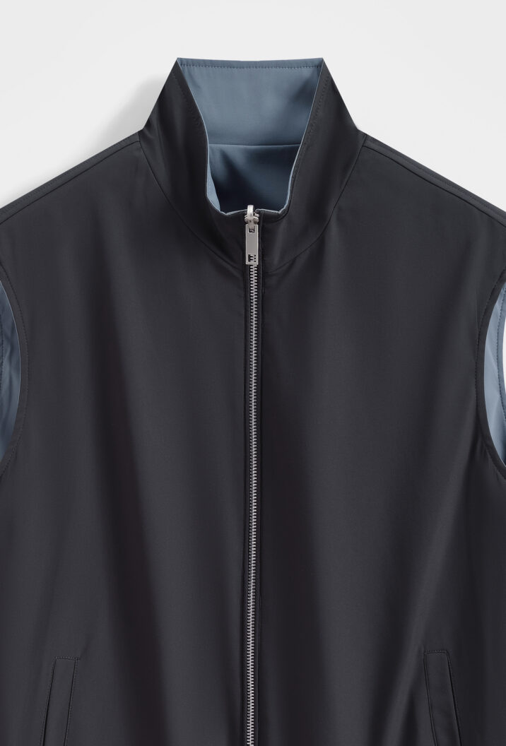 The New Reversible Bodywarmer - Navy/Denim Blue