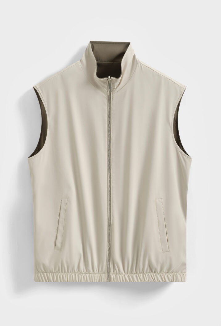 The New Reversible Bodywarmer - Beige/Green