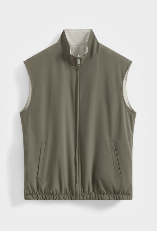 The New Reversible Bodywarmer - Beige/Green