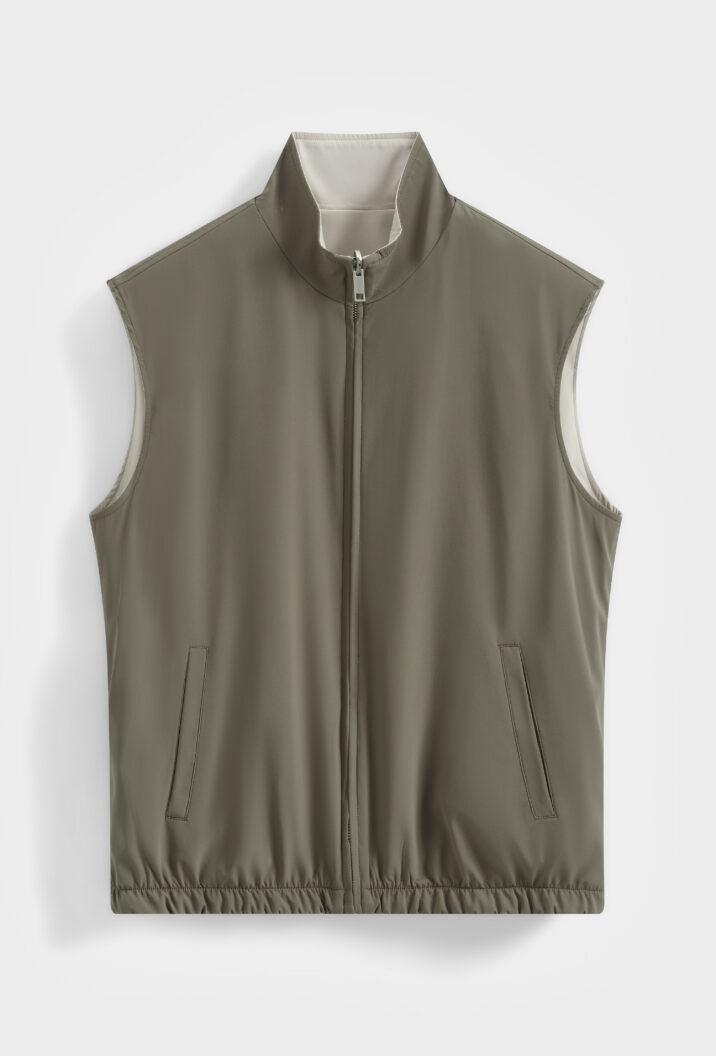 The New Reversible Bodywarmer - Beige/Green