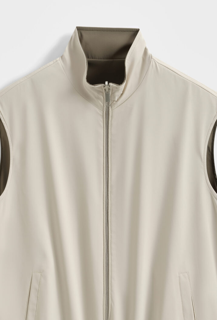 The New Reversible Bodywarmer - Beige/Green