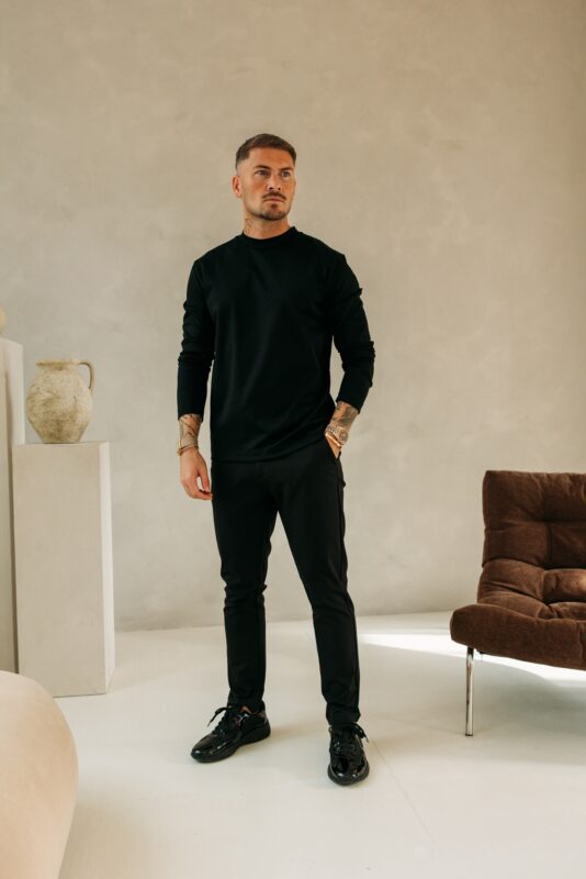 Double Mercerized Longsleeve - Black