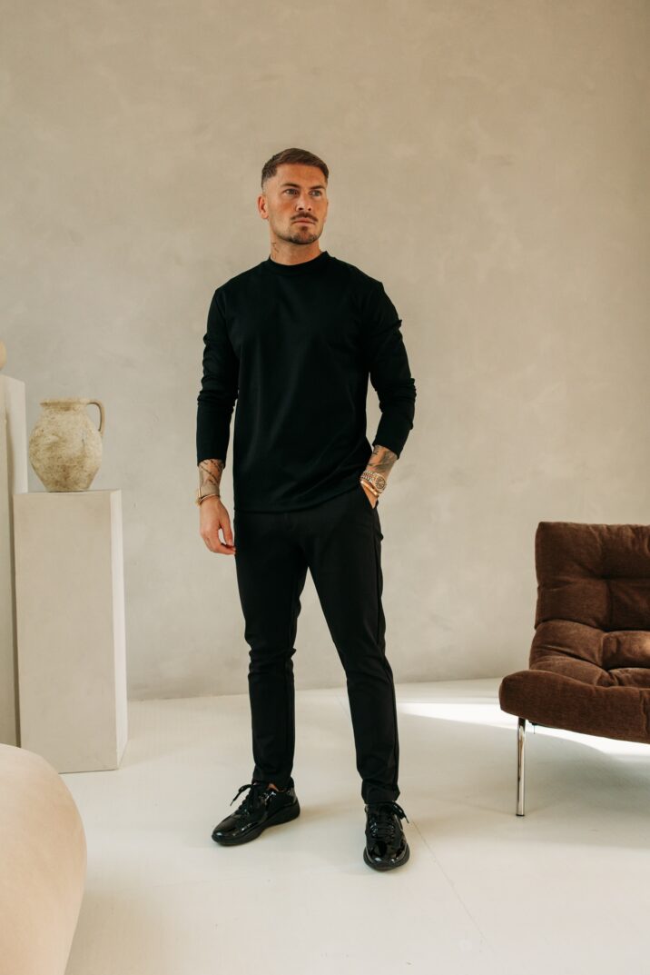 Double Mercerized Longsleeve - Black