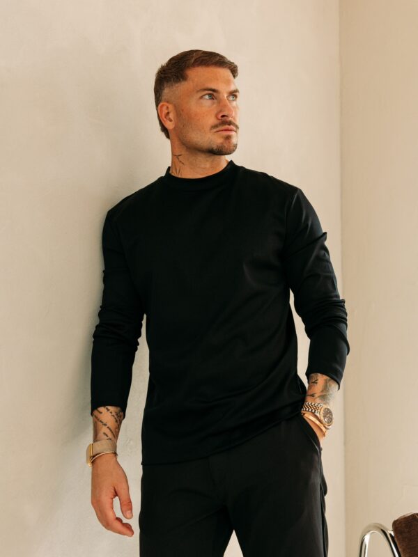 Facetune_02-09-2026-08-28-35 Double Mercerized Longsleeve - Black