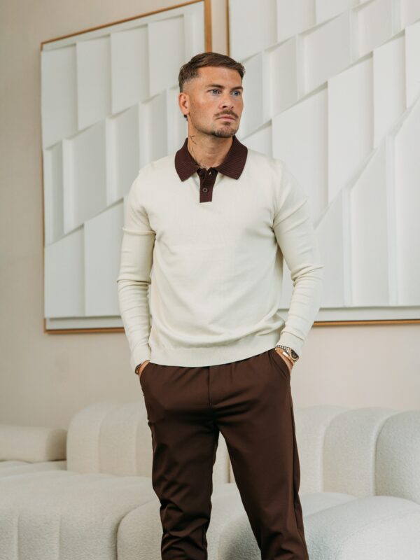 Facetune_02-09-2026-08-36-03 Double colored polo knit - Beige