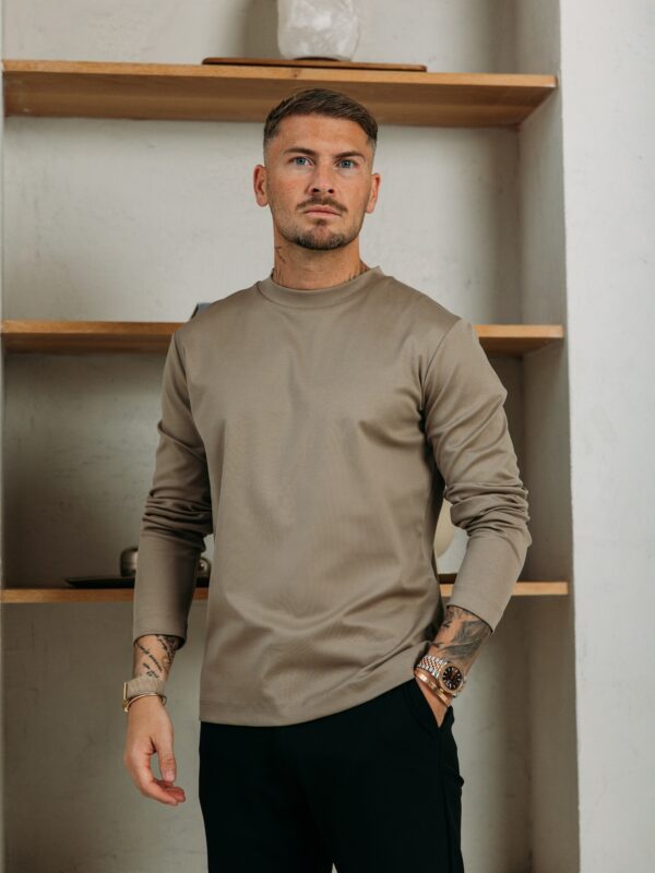 Facetune_02-09-2026-10-55-22 Double Mercerized Longsleeve - Taupe