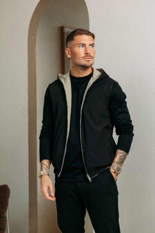 Reversible hooded bodywarmer - Black