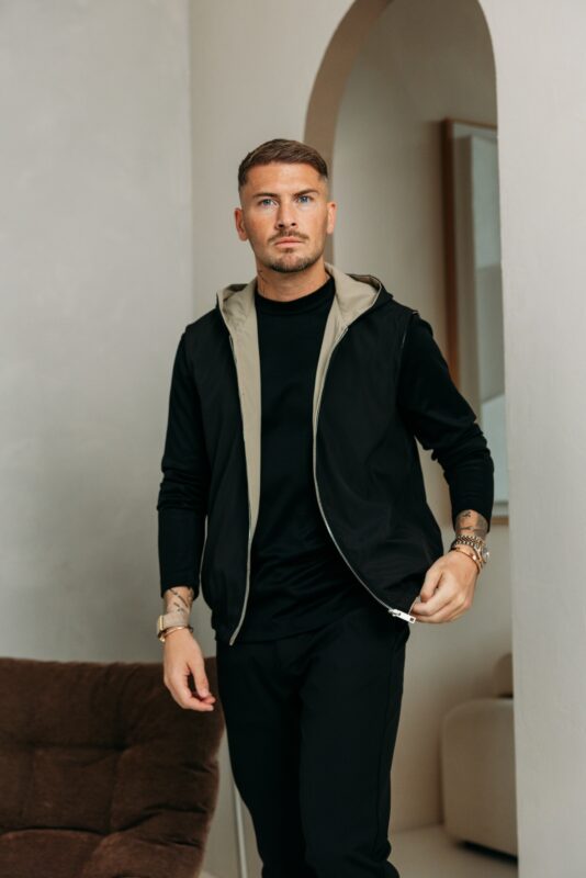 Reversible hooded bodywarmer - Black