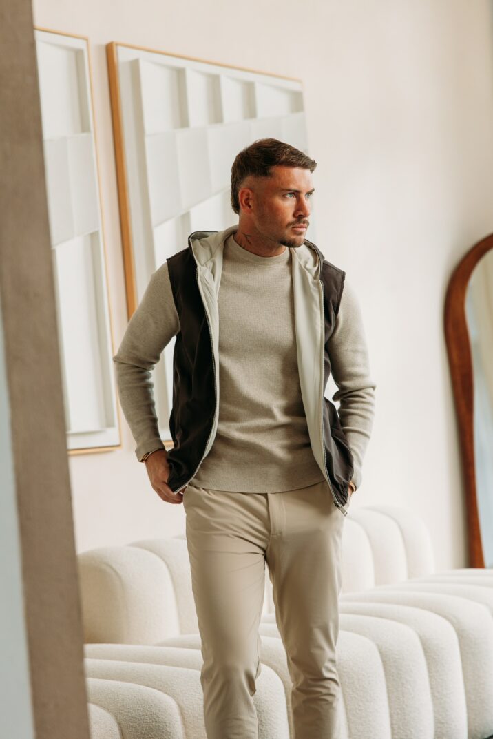 Reversible hooded bodywarmer - Choco