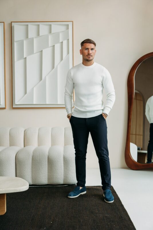 Knitted timeless crewneck - White