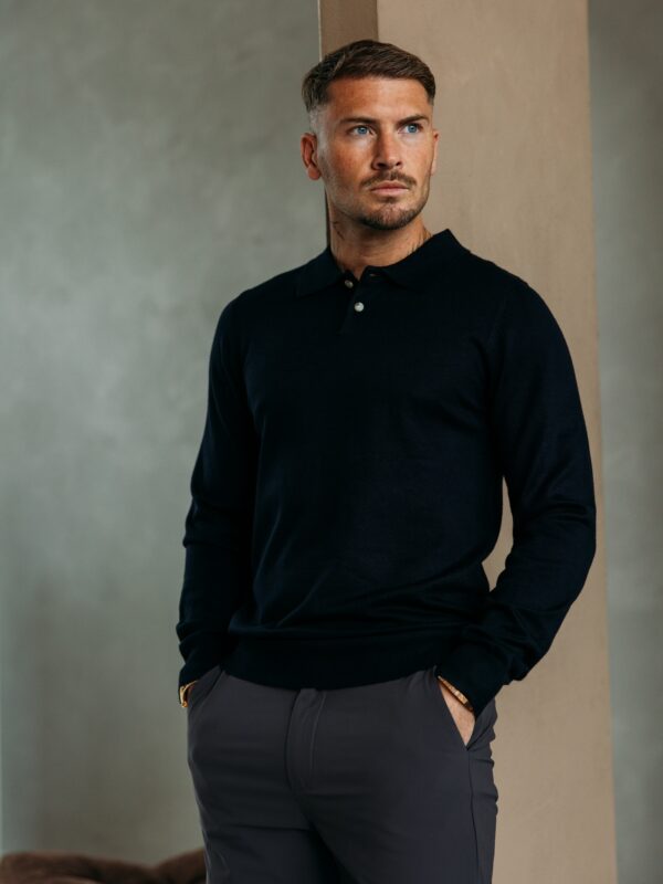 Facetune_02-09-2026-14-46-35 Essential button polo knit - Navy