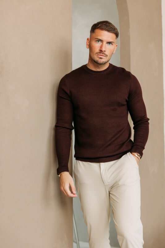 Knitted timeless crewneck - Choco