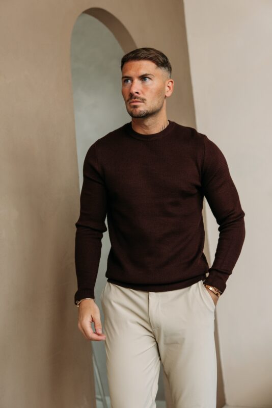 Knitted timeless crewneck - Choco