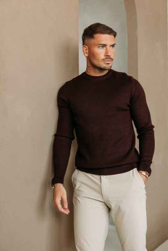 Knitted timeless crewneck - Choco