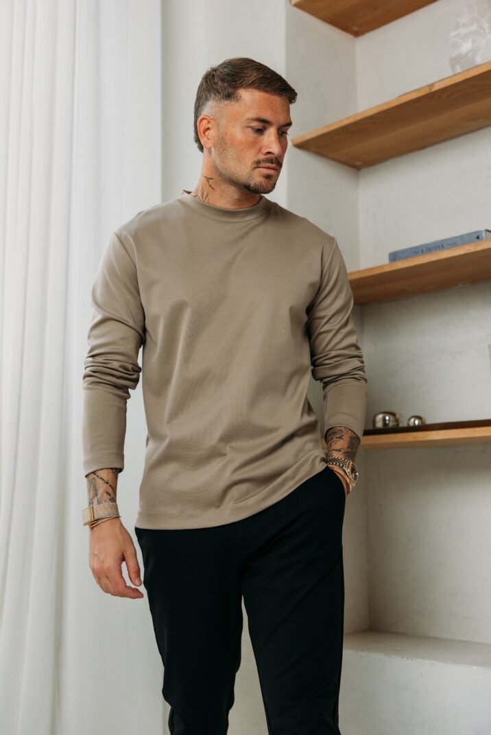 Double Mercerized Longsleeve - Taupe